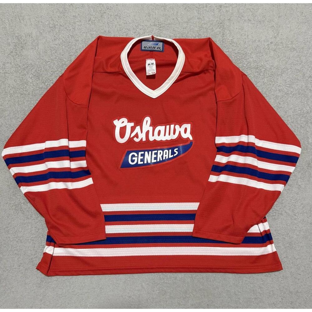 Vintage Oshawa Generals Hockey Jersey Red L Made in Canada Men’s
